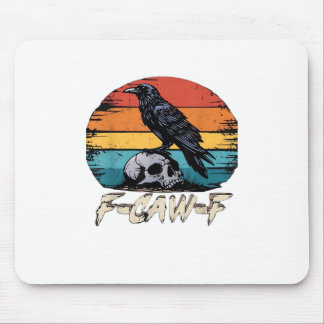 Tapis De Souris Corbeau, Oiseau Retro F-Caw-F Corbeau Drôle Corbea