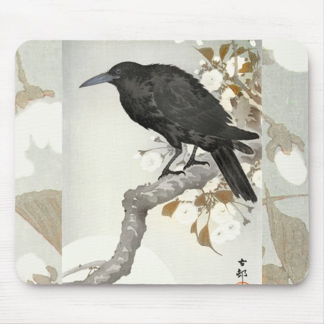 Tapis De Souris Corbeau Raven Koson Oiseau japonais (Devant)