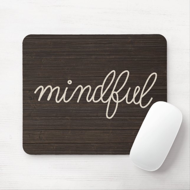 Tapis De Souris Corde MINDFUL sur bois foncé (Avec souris)