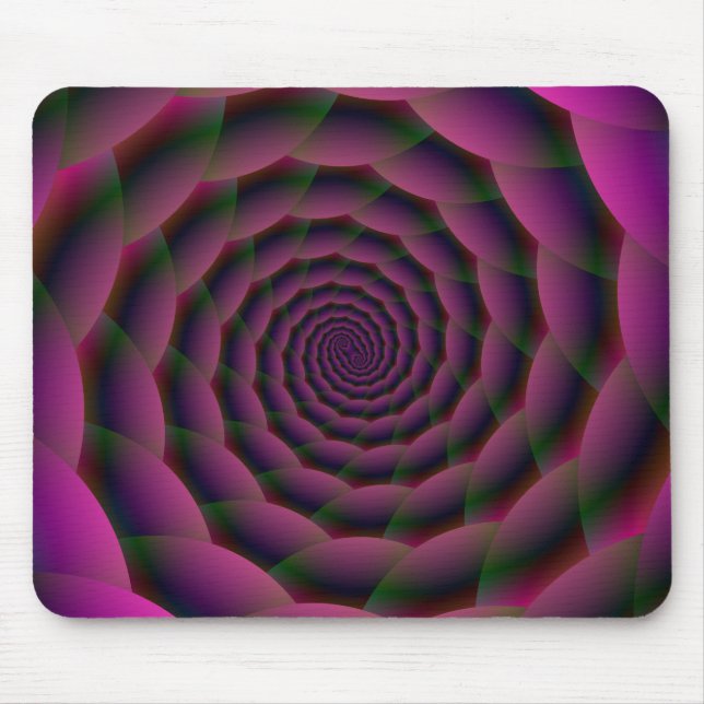 Tapis De Souris Corde Spirale en rouge violet et vert (Devant)