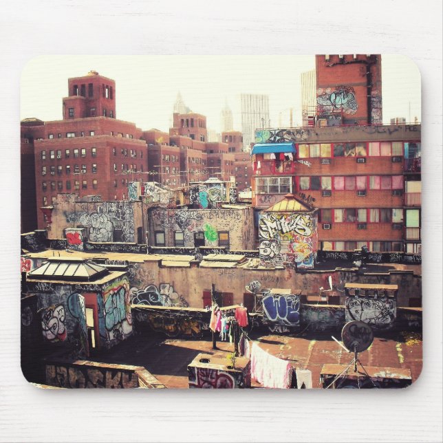 Tapis De Souris Cordes à  linge et graffiti (Devant)