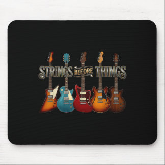 Tapis De Souris Cordes avant chose drôles hommes vintage acoustiqu