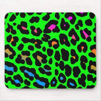 Tapis De Souris Corey Tiger 80s Empreinte de léopard vert rétro Mo