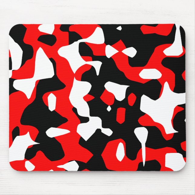Tapis De Souris Corey Tiger 80s Rétro Camouflage Rouge (Camo) (Devant)