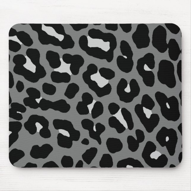 Tapis De Souris Corey Tiger 80s Retro Grey Empreinte de léopard Mo (Devant)