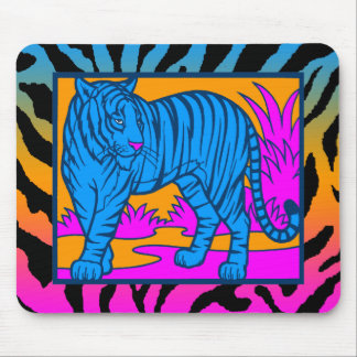 Tapis de souris Corey Tiger 80s Rétro Néon Jungle