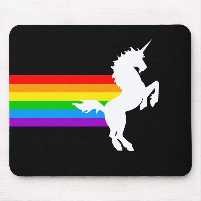 Tapis De Souris Corey Tiger 80s Retro Unicorn Rainbow Mousepad (Devant)