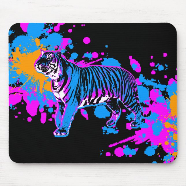 Tapis de souris Corey Tiger 80s Tiger éclaboussure (Devant)