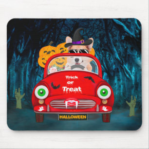Tapis De Souris Corgi Chien Conduite voiture effrayant Halloween