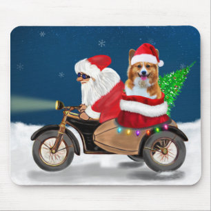 Tapis De Souris Corgi Chien Noël Père Noël