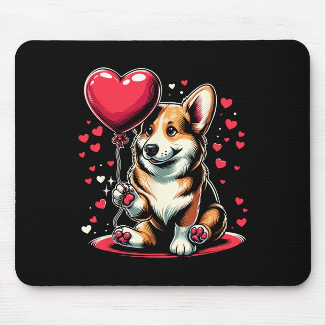 Tapis De Souris Corgi Chien Saint-Valentin Propriétaire de Chien V (Devant)