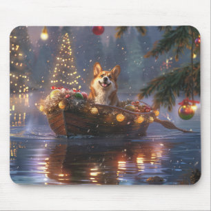 Tapis De Souris Corgi Christmas Festive Voyage
