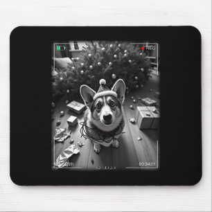 Tapis De Souris Corgi de Noël pris en photo