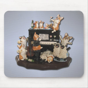 Tapis De Souris Corgi et moutons Mousepad "d'heure Yappy"