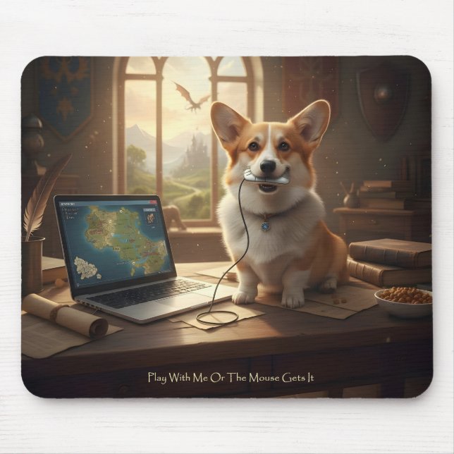 Tapis De Souris Corgi et souris (Devant)