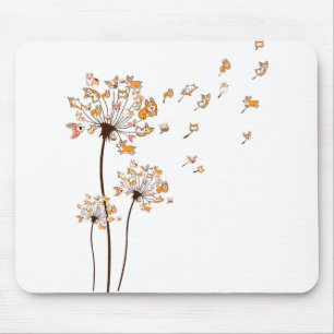Tapis De Souris Corgi Flower Fly Dandelion Chemise mignonne Amoure