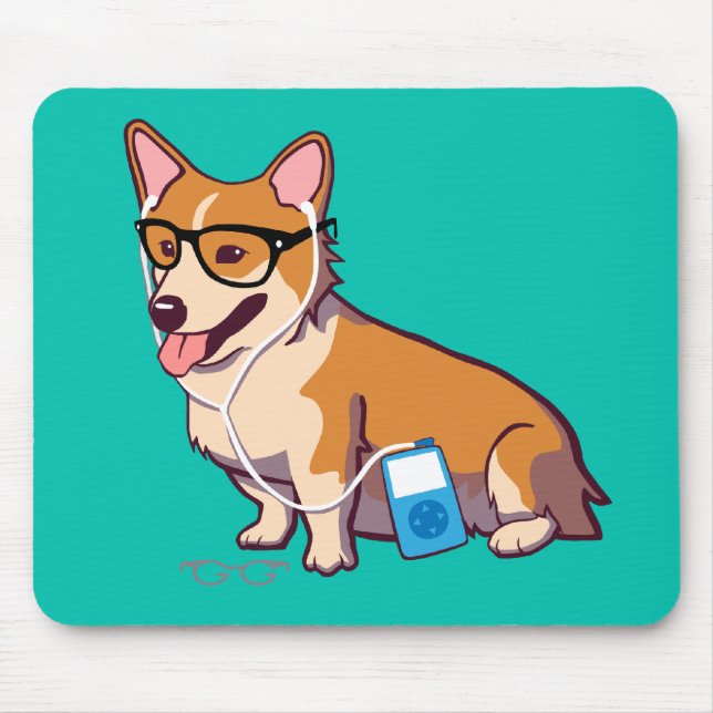 Tapis De Souris Corgi Mousepad de hippie (sans texte) (Devant)