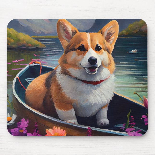 Tapis De Souris Corgi sur une pagaie : une aventure Pittoresque (Devant)