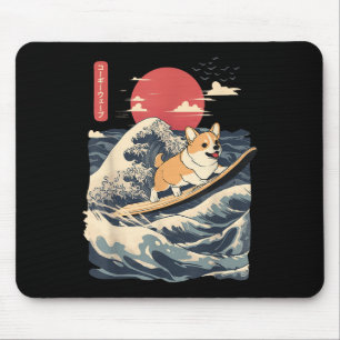 Tapis De Souris Corgi surf vague japonaise