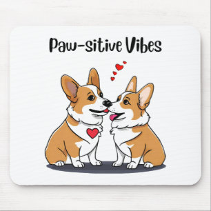 Tapis De Souris Corgis Vibes en Amour