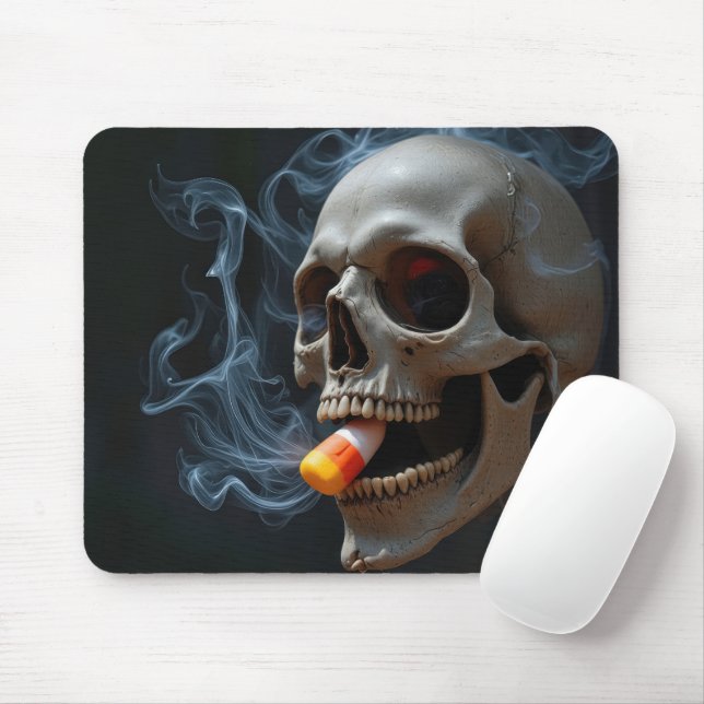 Tapis De Souris Corne de bonbons crâne (Avec souris)