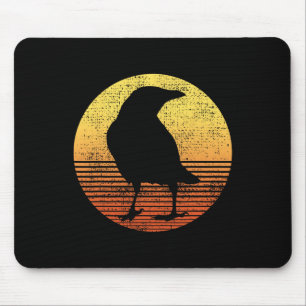 Tapis De Souris Corneille Oiseau Oiseau corbeau Vintage