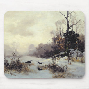 Tapis De Souris Corneilles en hiver Landscape, 1907