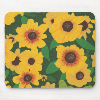 Tapis De Souris Correction des tournesols jaunes peignant sur des