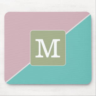 Tapis De Souris Correspondance couleur pastel initial bleu rose ve