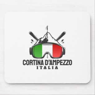 Tapis De Souris Cortina D'ampezzo Italie Station de ski Rétro