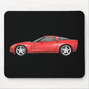 Tapis De Souris Corvette 2008 : Voiture de sport : Finition rouge