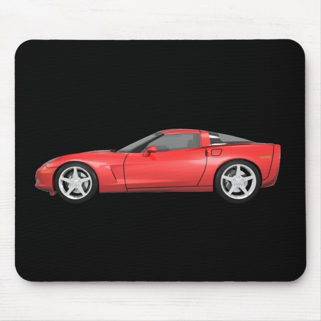 Tapis De Souris Corvette 2008 : Voiture de sport : Finition rouge (Devant)