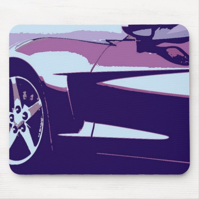 Tapis De Souris Corvette d'art pop violette (Devant)