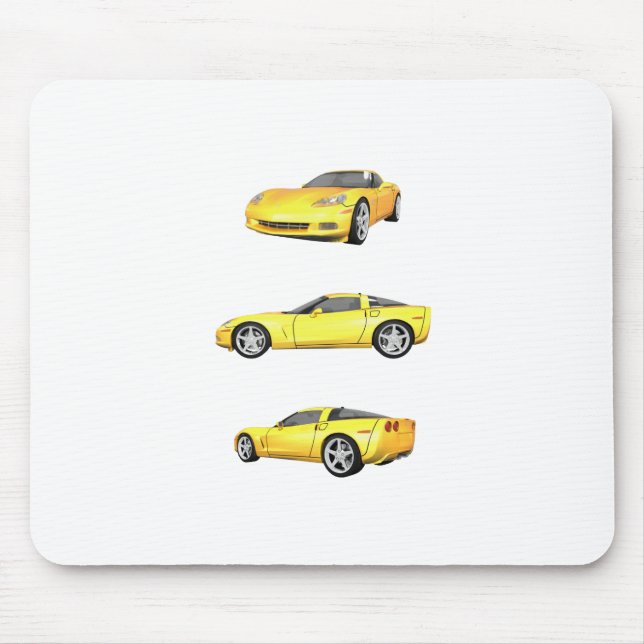 Tapis De Souris Corvette jaune : (Devant)