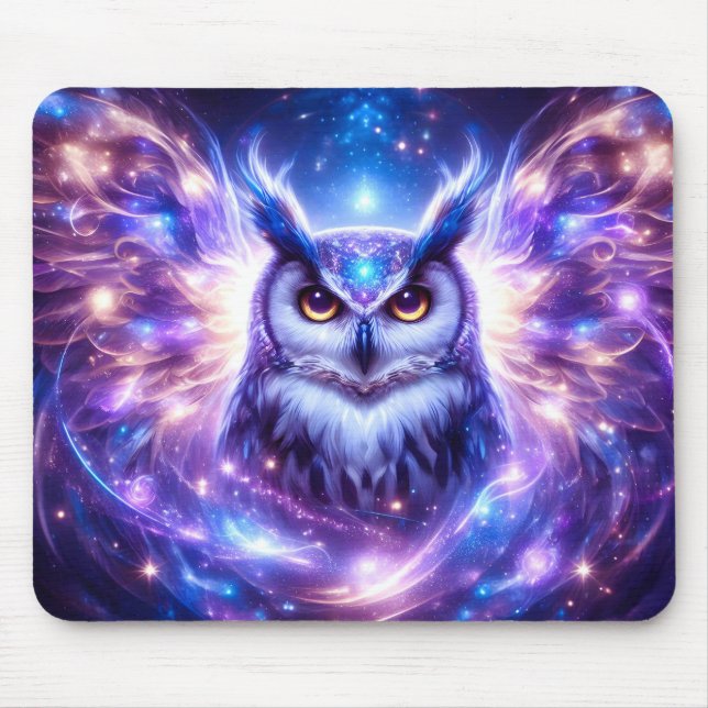 Tapis De Souris Cosmic Mystical Wisdom Celestial Spiritual Owl  (Devant)
