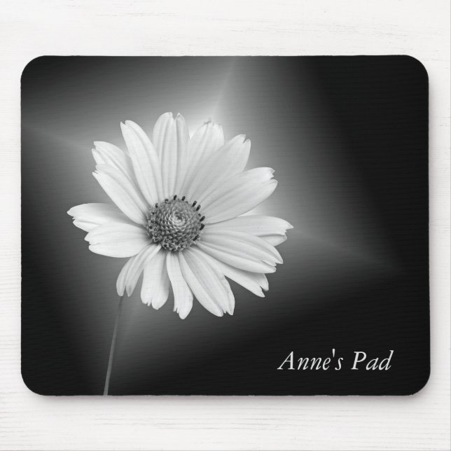 Tapis De Souris Cosmos brillants blancs sur noir (Devant)