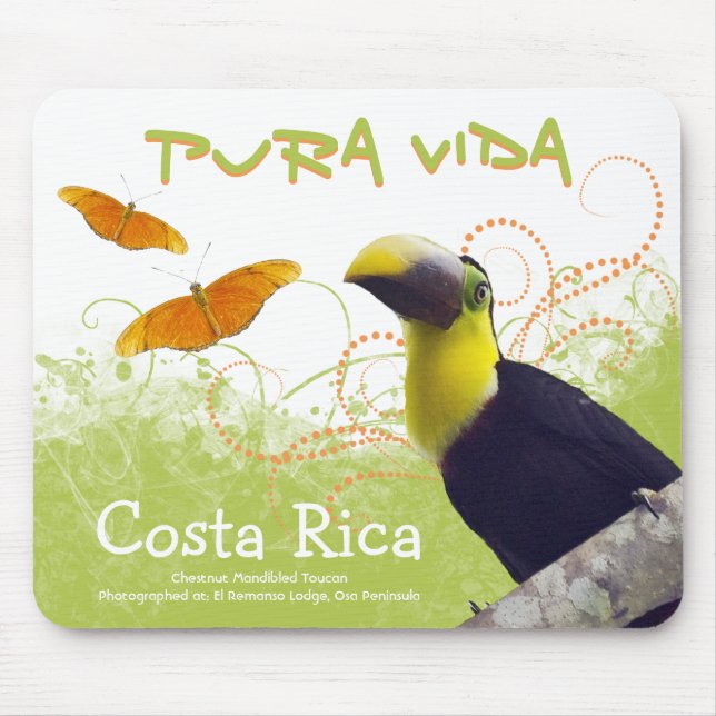 Tapis De Souris Costa Rica Pura Vida Toucan Mousepad (Devant)