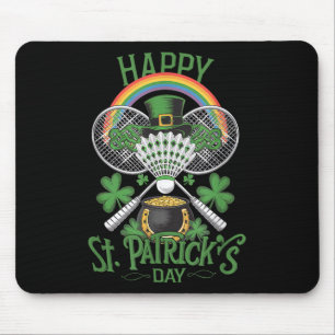 Tapis De Souris Costume de badminton drôle de la Saint-Patrick Trè
