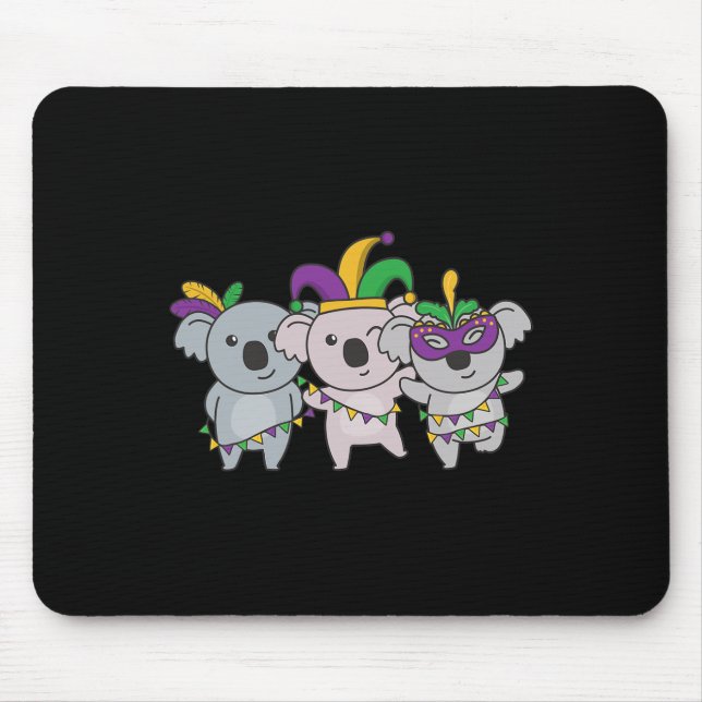 Tapis De Souris Costume de carnaval Mardi Gras Koala (Devant)