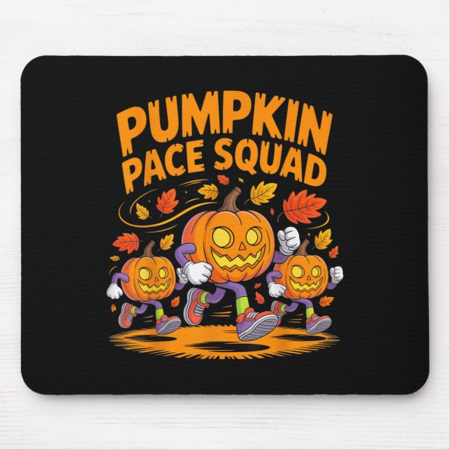 Tapis De Souris Costume de coureur citrouille Pace Runnin Hallowee (Devant)