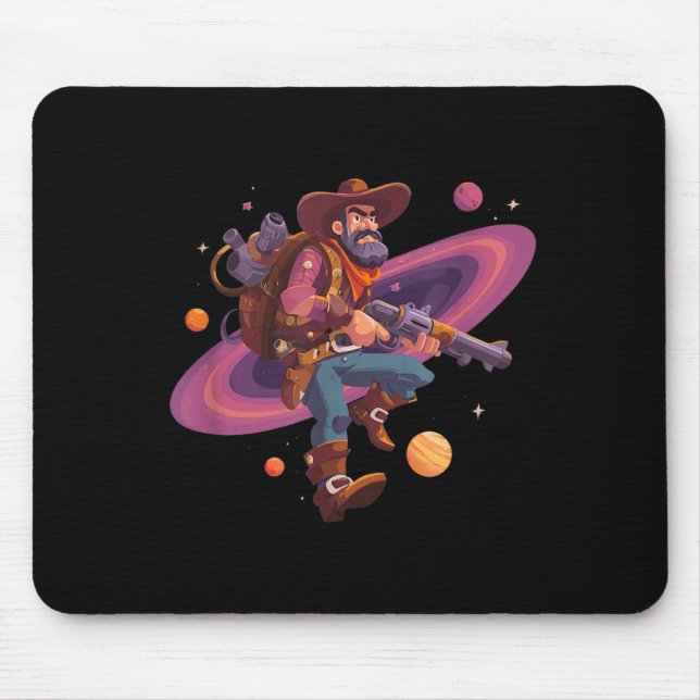 Tapis De Souris Costume de Cowboy de l'Espace Cool pour Garçons et (Devant)