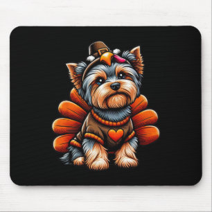 Tapis De Souris Costume de dinde pour Yorkie Mignon chien Yorkshir
