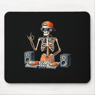 Tapis De Souris Costume de DJ squelette Halloween Musique de plati