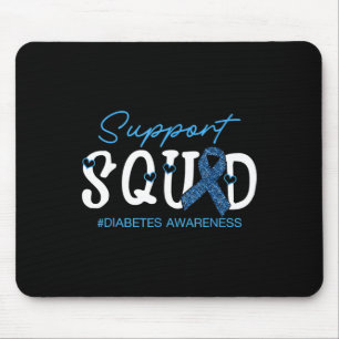 Tapis De Souris Costume de l'équipe de soutien Bleu Ruban Diabète