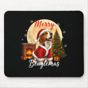 Tapis De Souris Costume de Noël Beagle Beagle Noël Joyeux