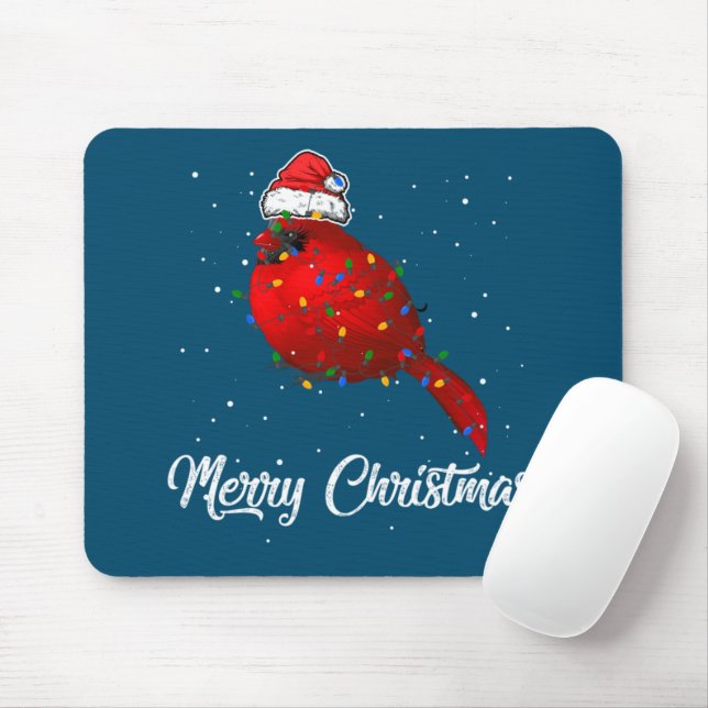 Tapis De Souris Costume de Noël Cardinal Bird Light Cardinal (Avec souris)