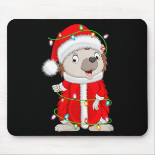 Tapis De Souris Costume de Noël pour femmes Hérisson Lumières Père