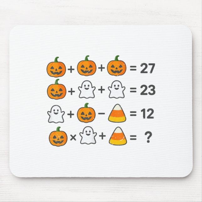 Tapis De Souris Costume de professeur de mathématiques d'Halloween (Devant)