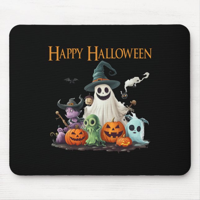 Tapis De Souris Costume d'Halloween éffrayant Ghost Halloween Happ (Devant)