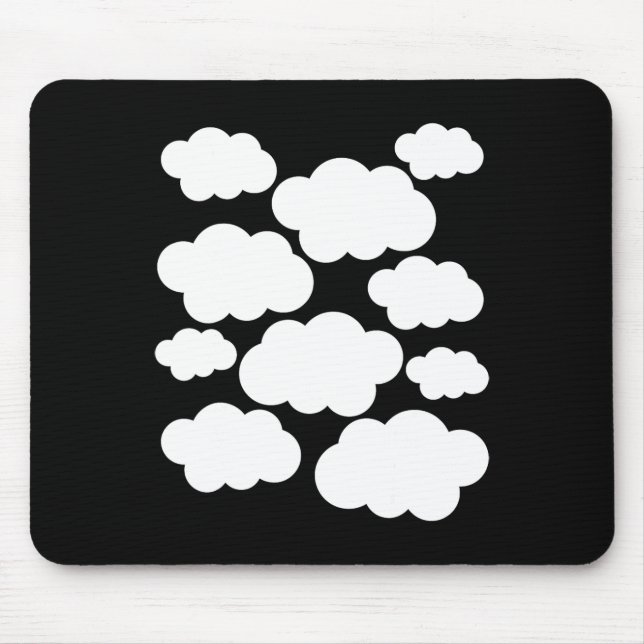 Tapis De Souris Costume d'Halloween Nuages blancs (Devant)